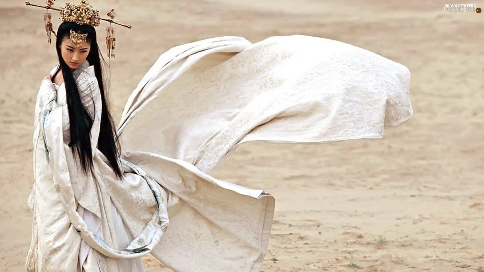 Women, White, attire, wilderness