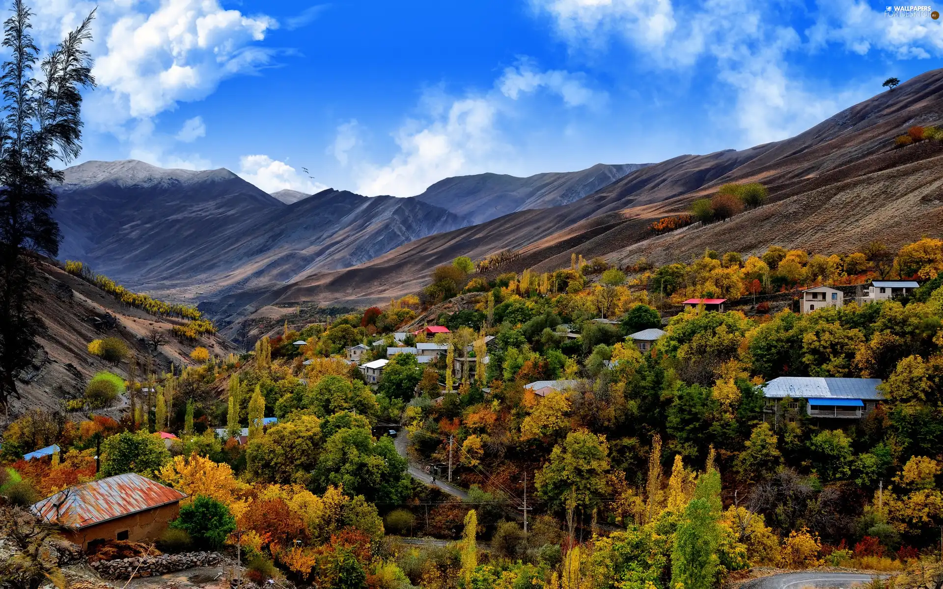 autumn, Mountains, colony