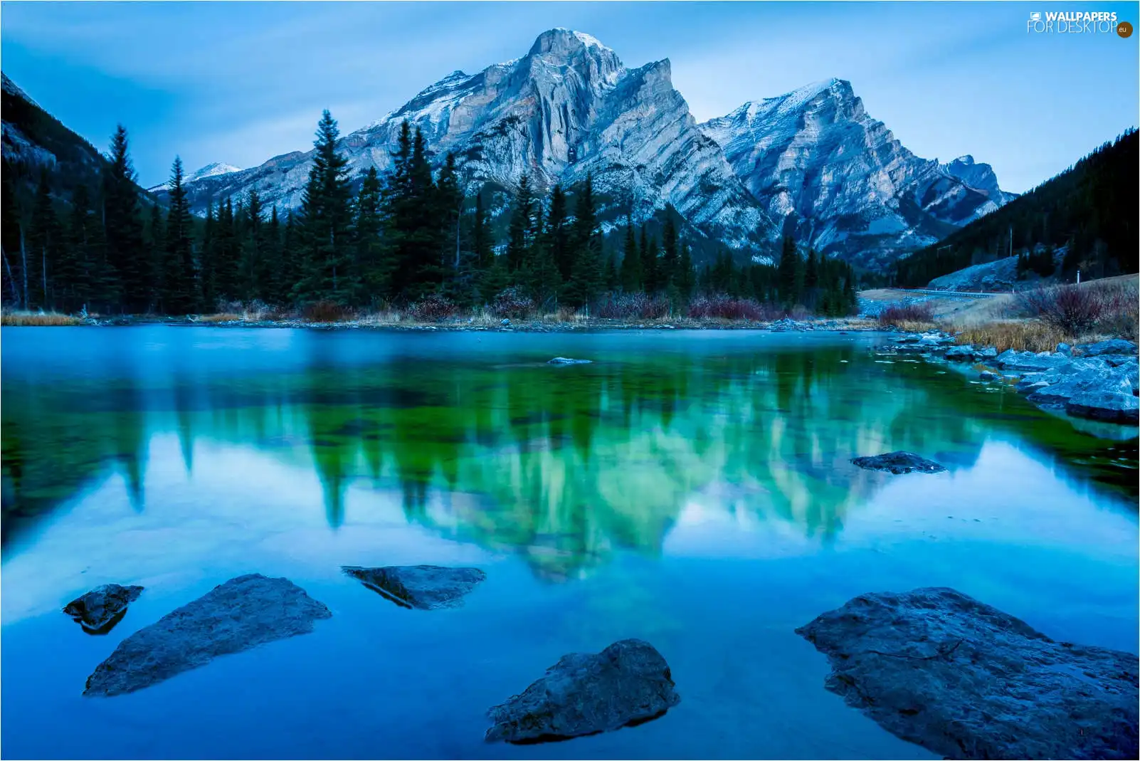 Christmas, Mountains, lake