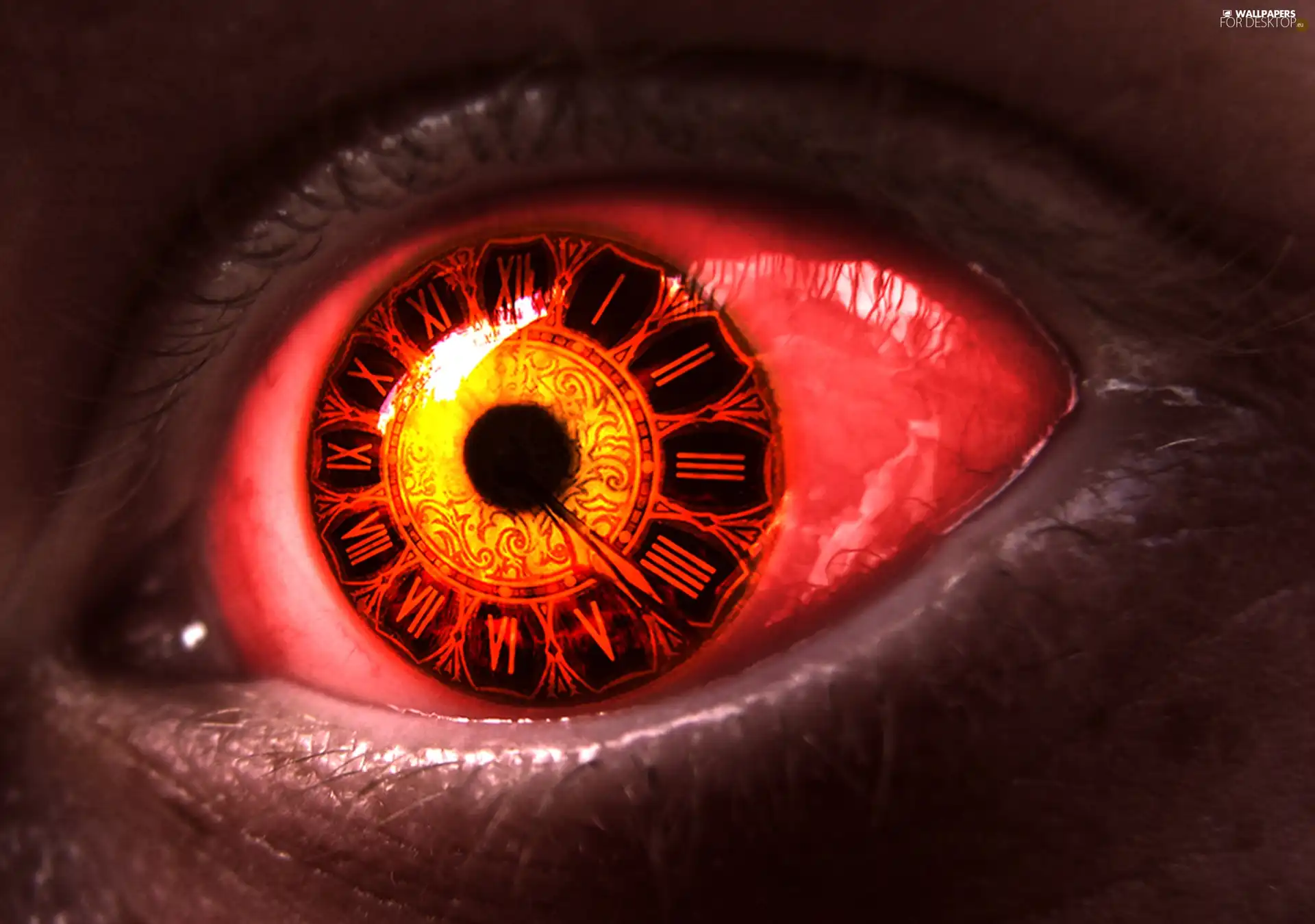 Clock, eye, iris