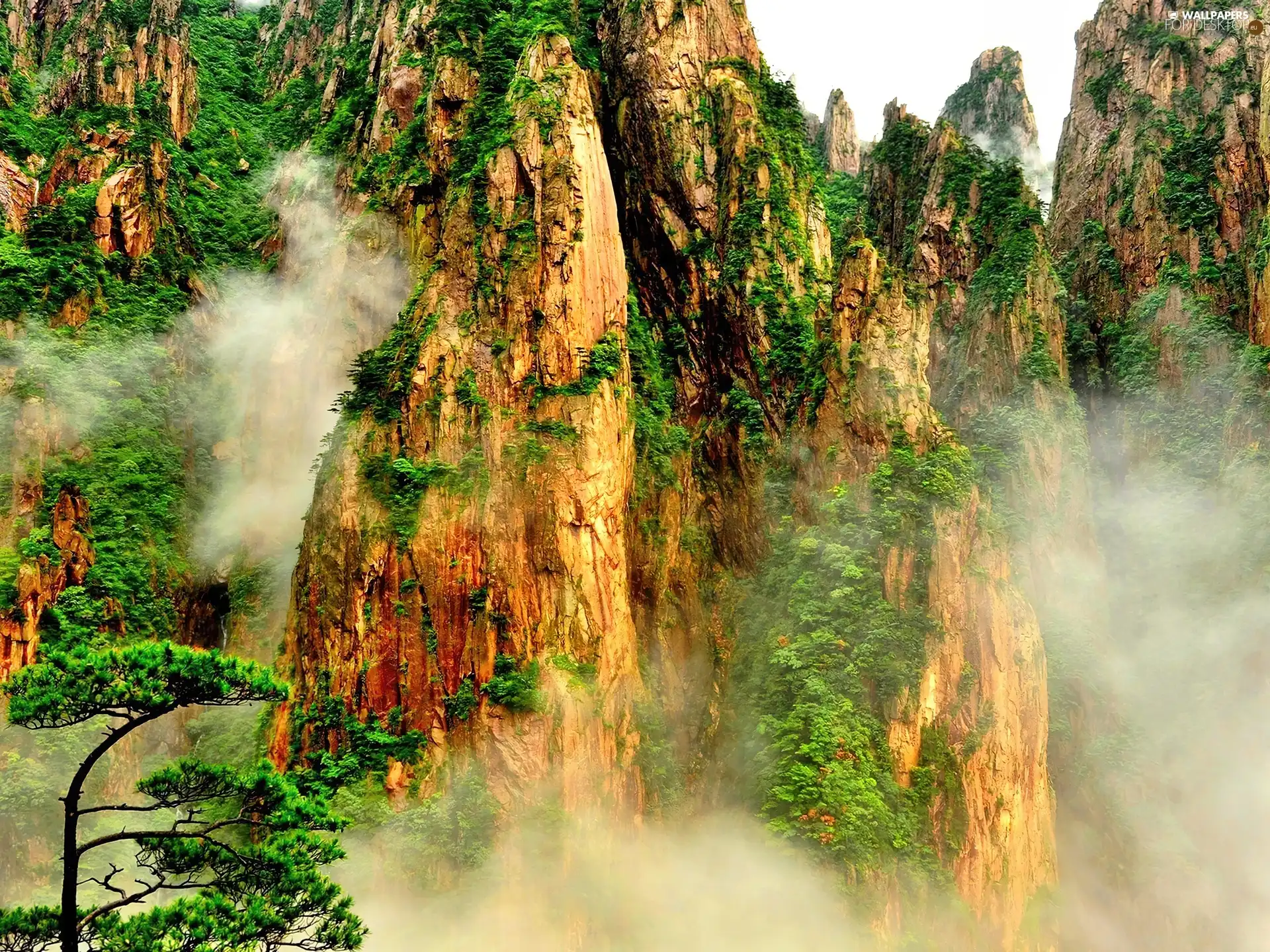 Mountains, clouds