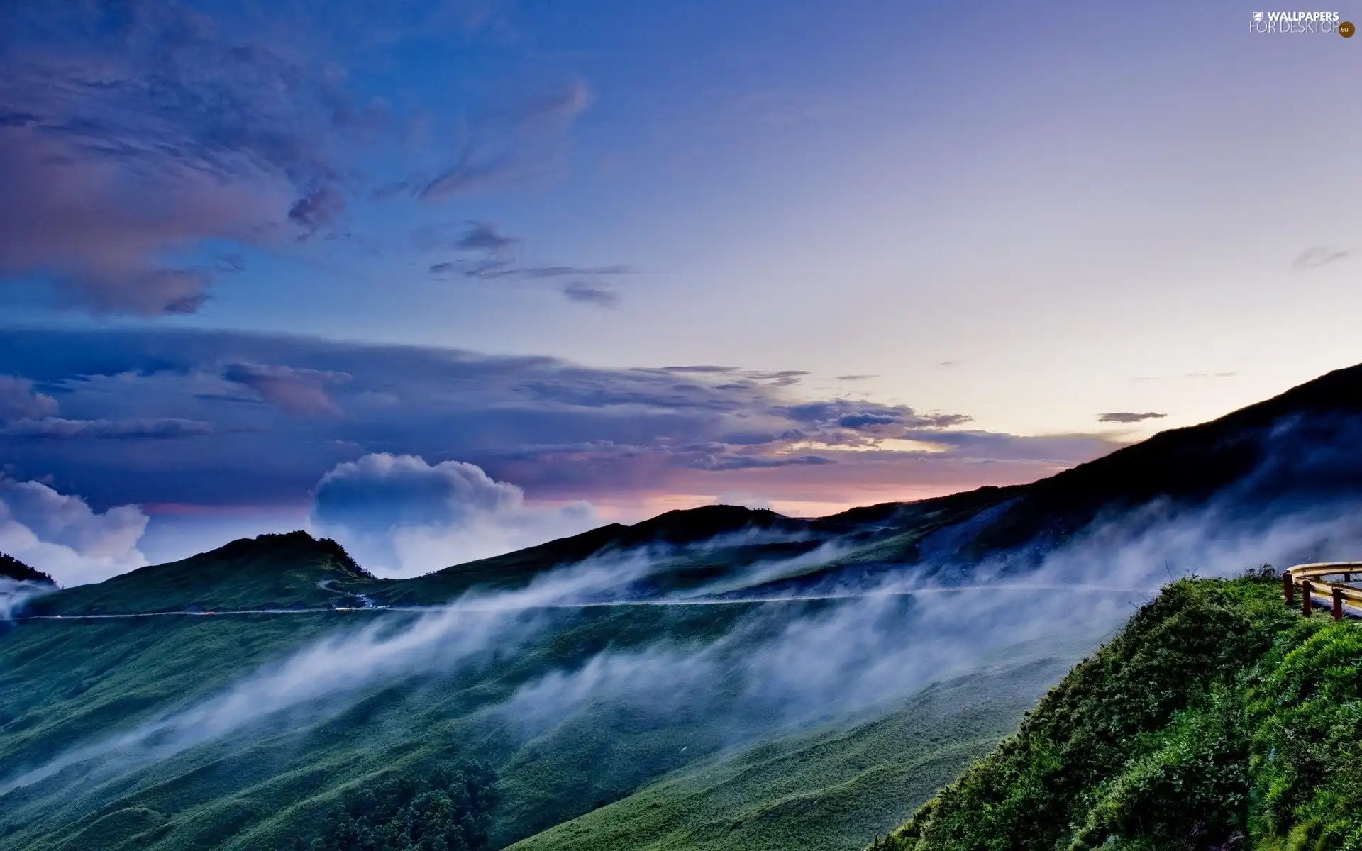 clouds, Mountains, Sky