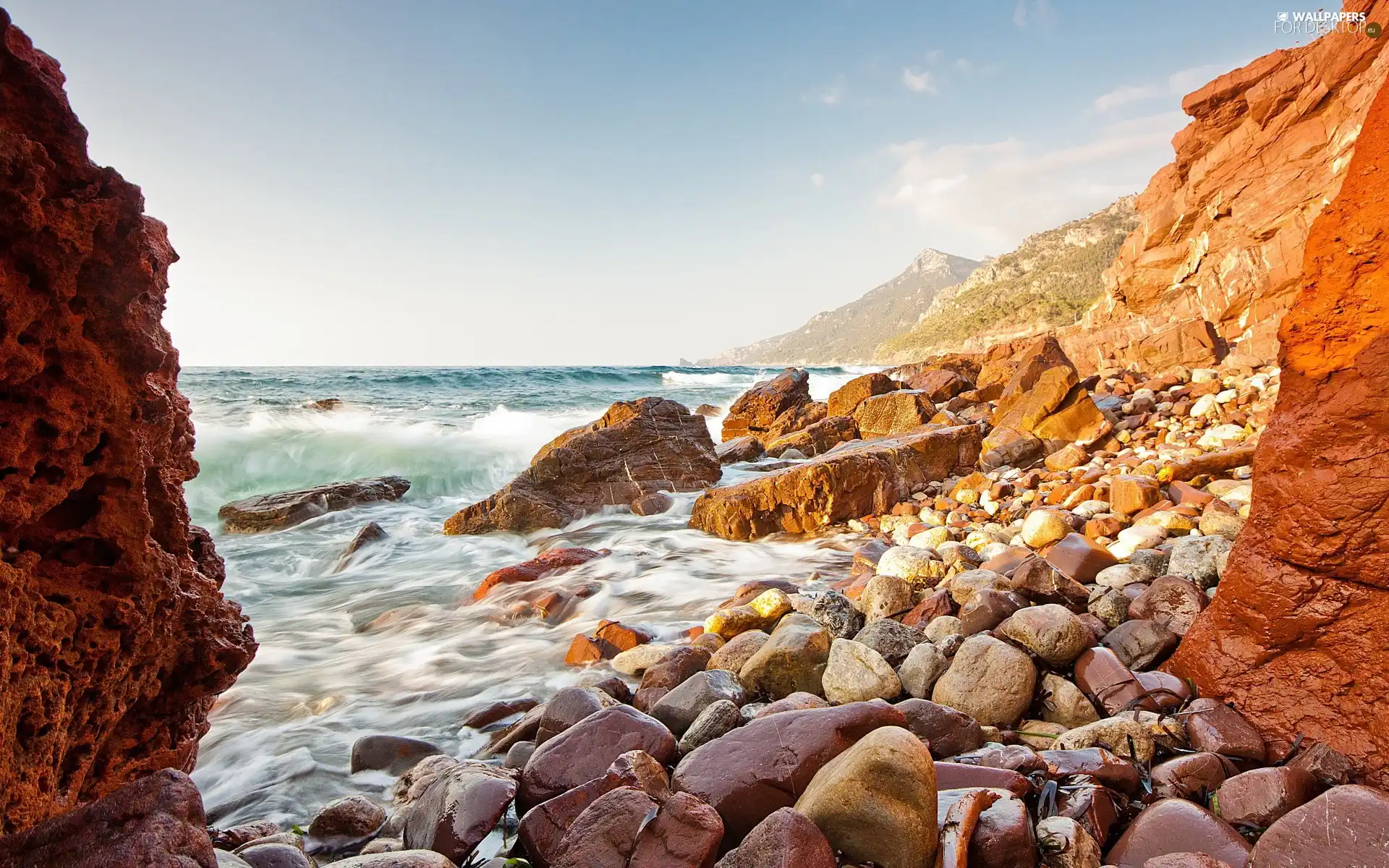 coast, sea, Stones