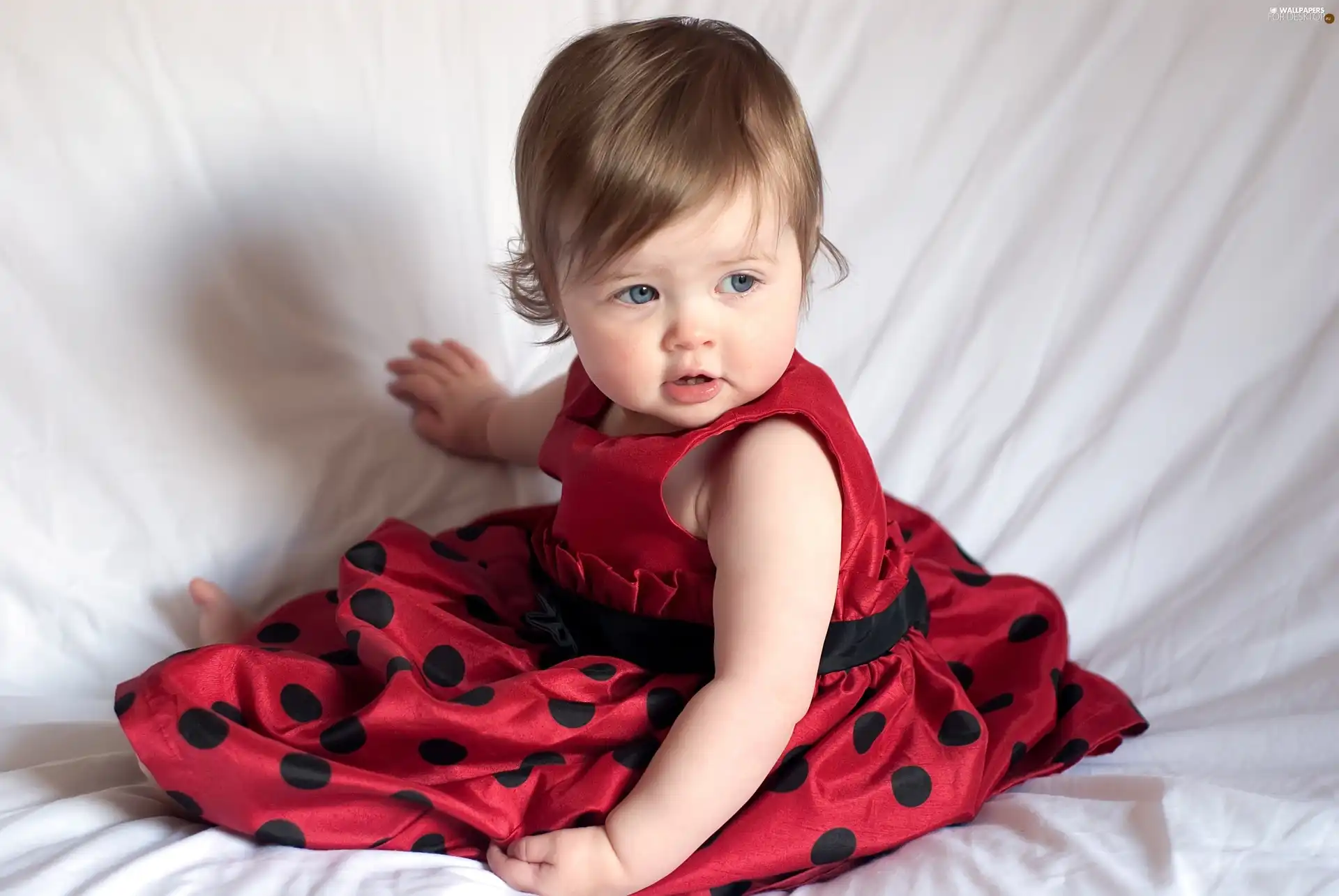 dress, peas, girl, red hot, small