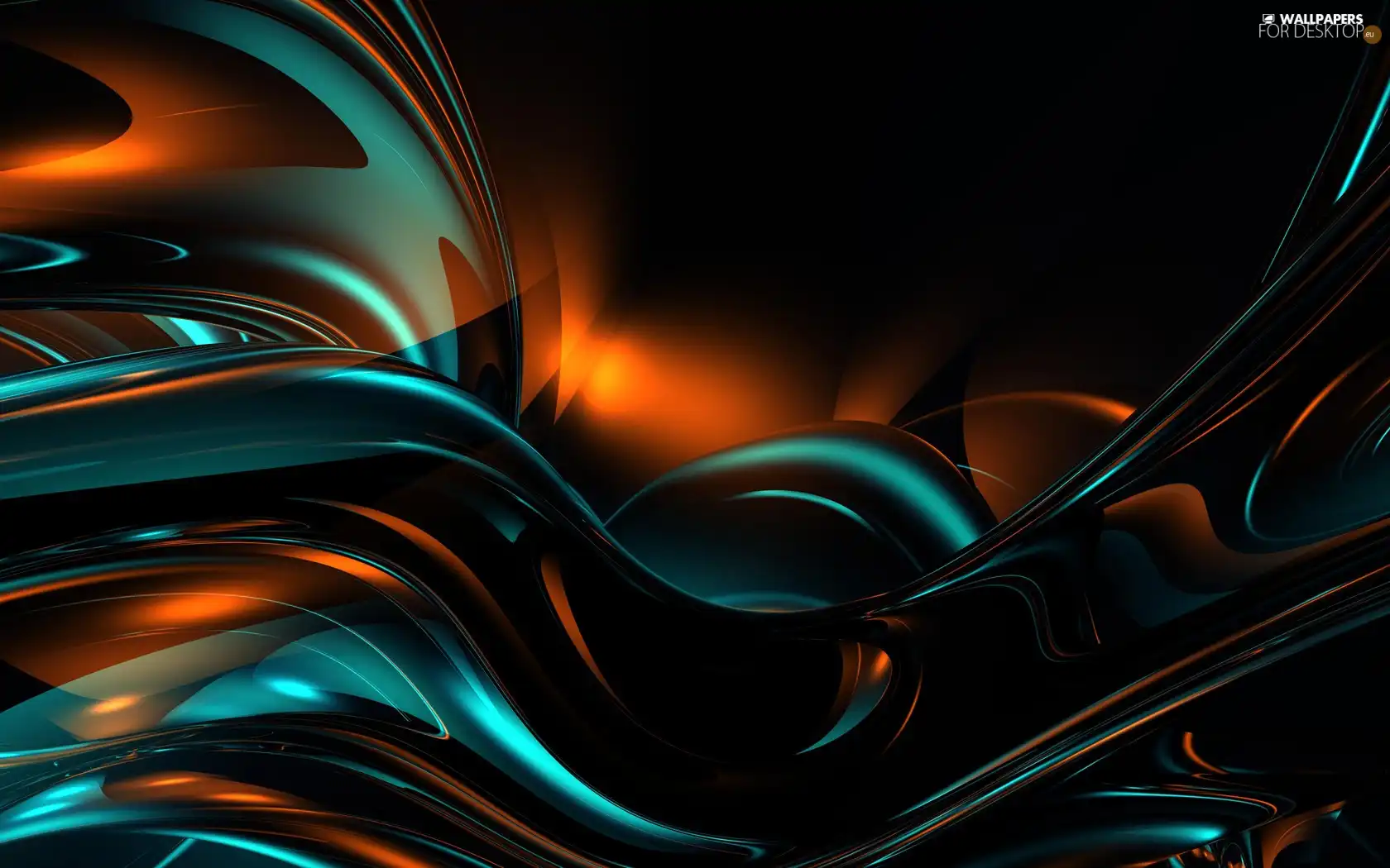 blue, abstraction, graphics, Orange