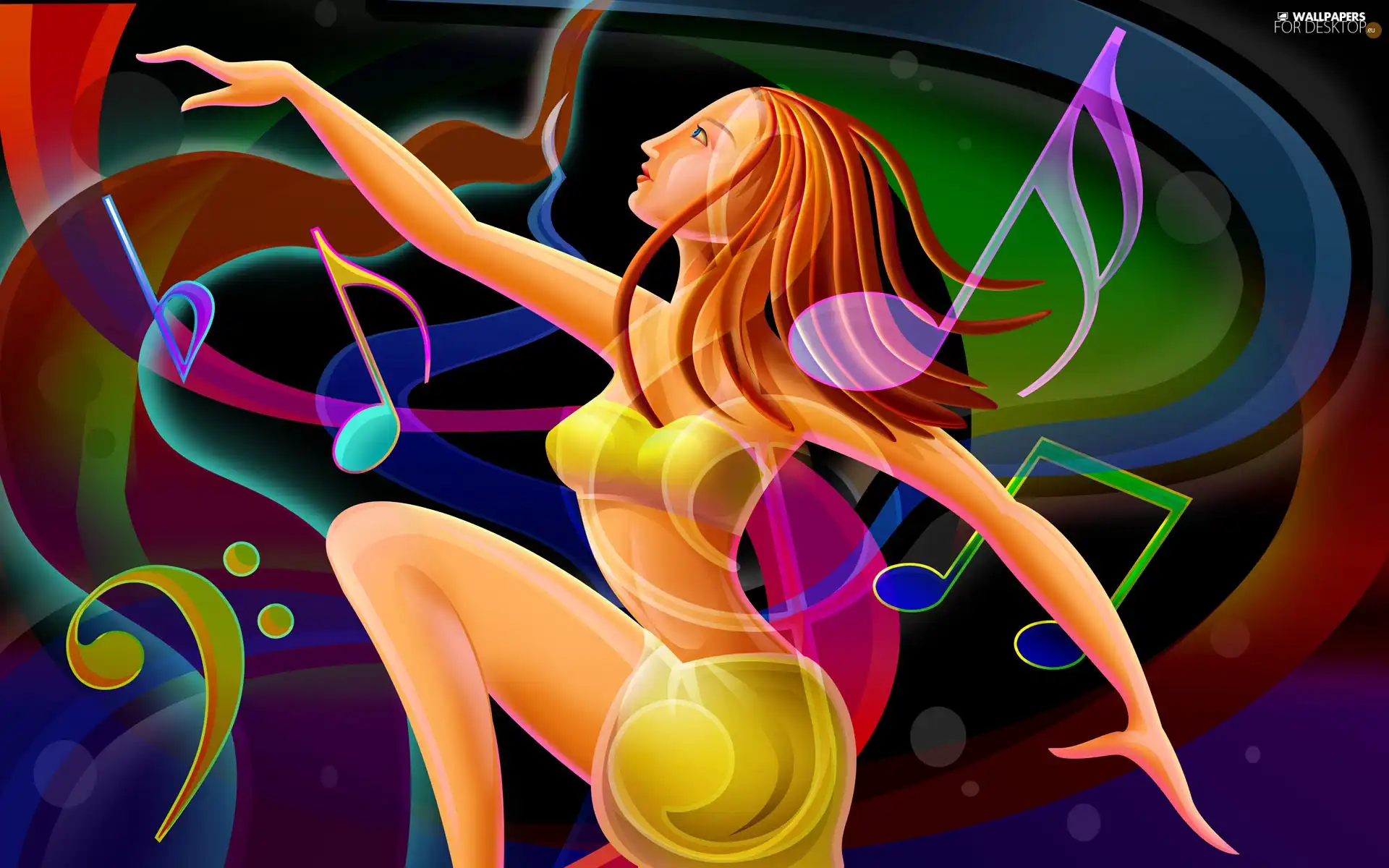 Women, music, graphics, dance