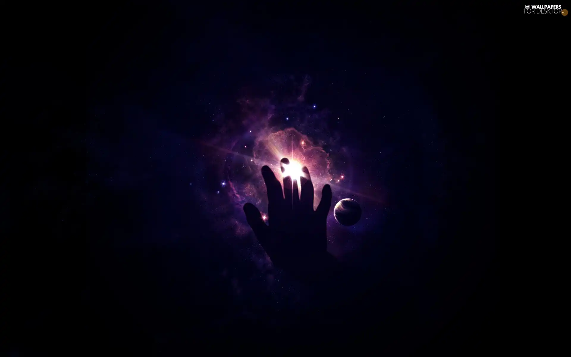 hand, Universe, Planets