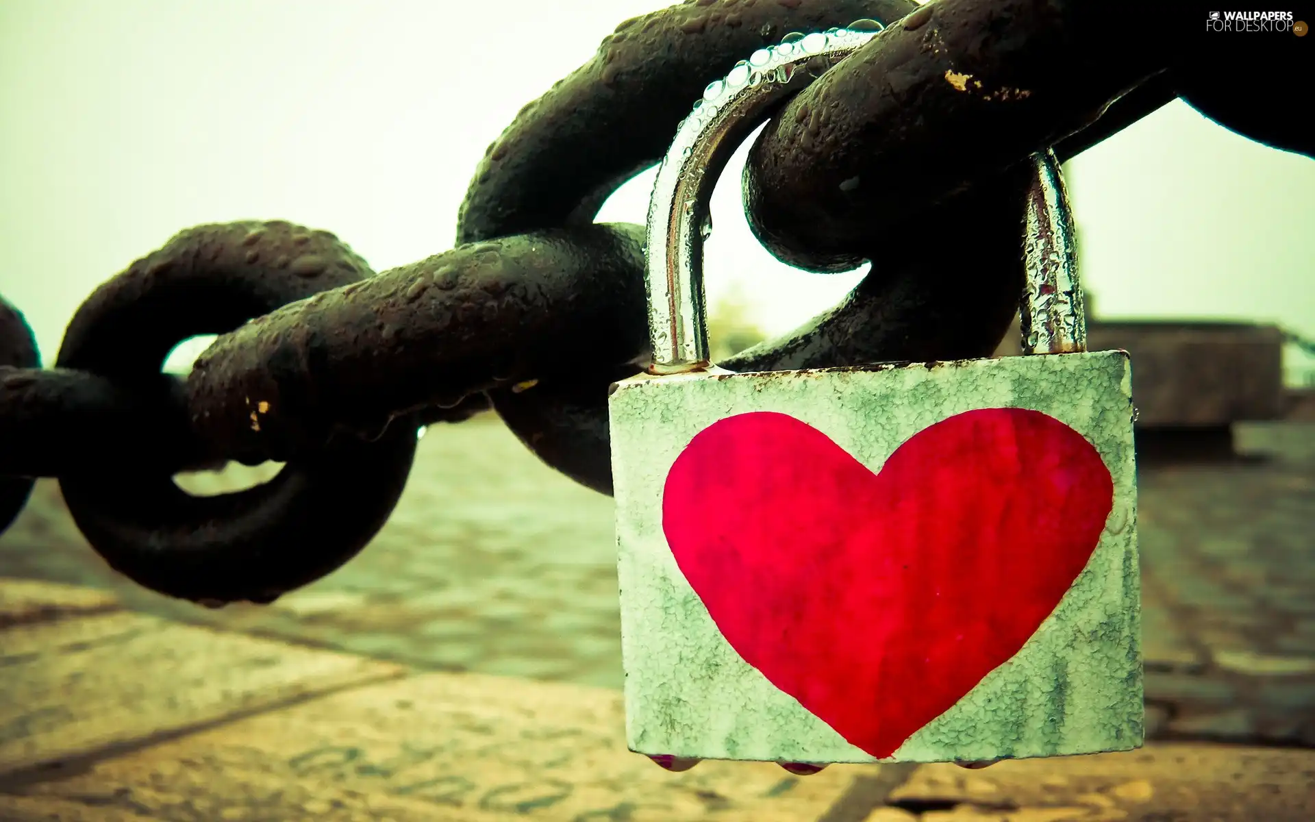 Heart, chain, padlock