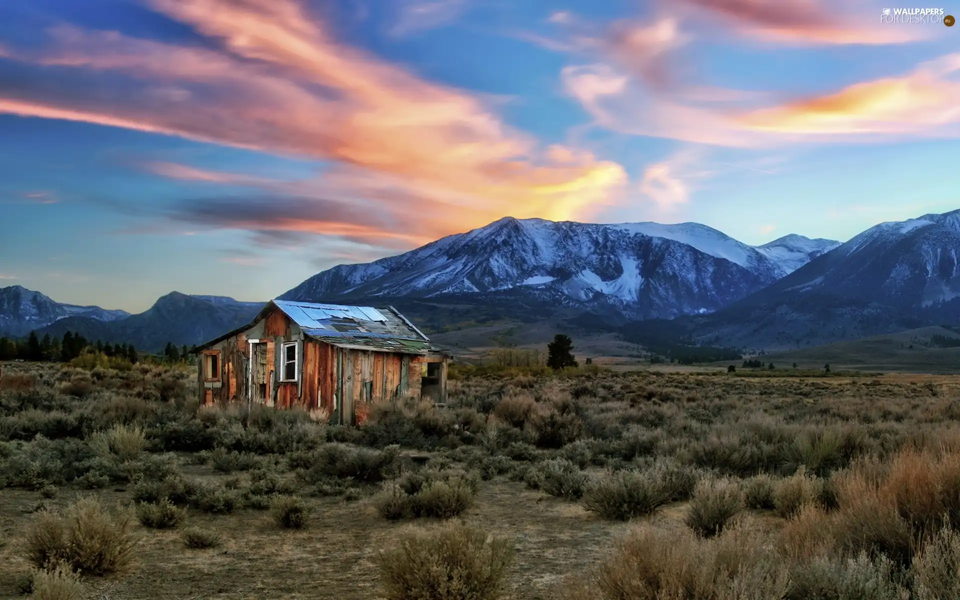 west, Mountains, Home, sun