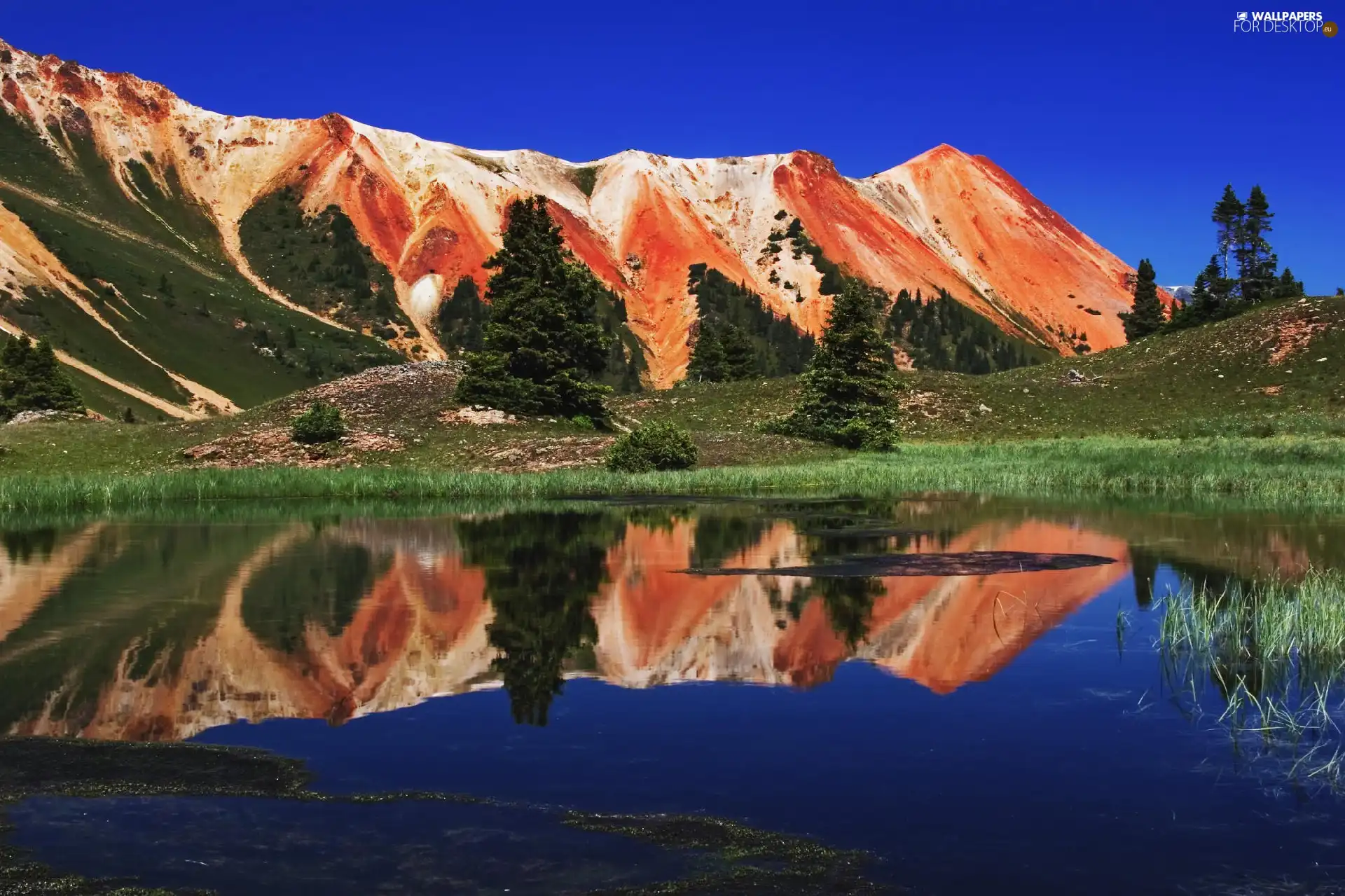 Mirror, Mountains, ##, lake, reflection, Sky