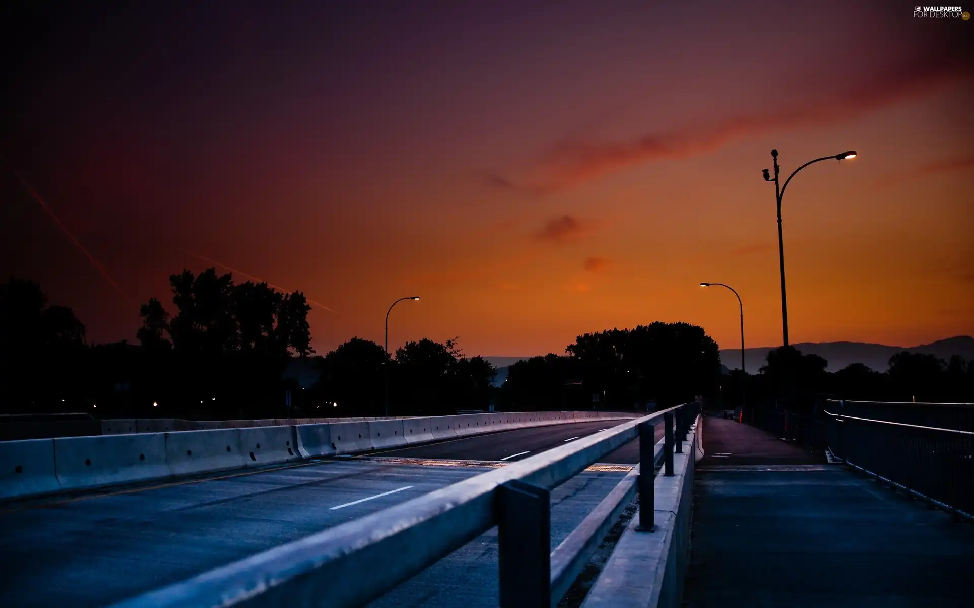 Night, barriers, lanterns, Way