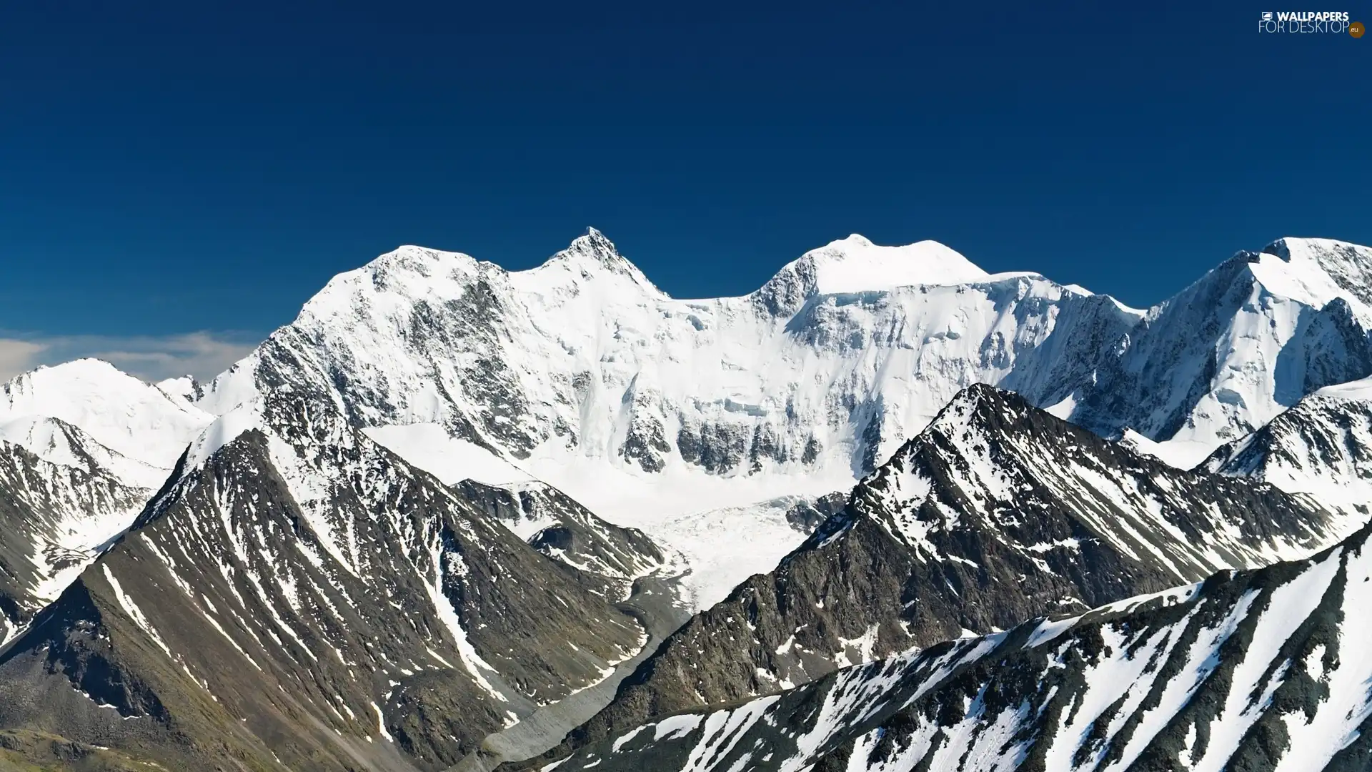 Mountains, snow, mount, height