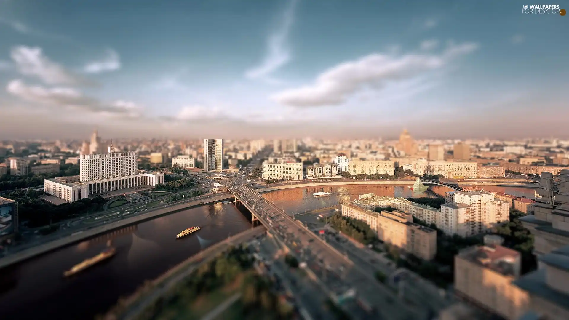 River, Town, bridge