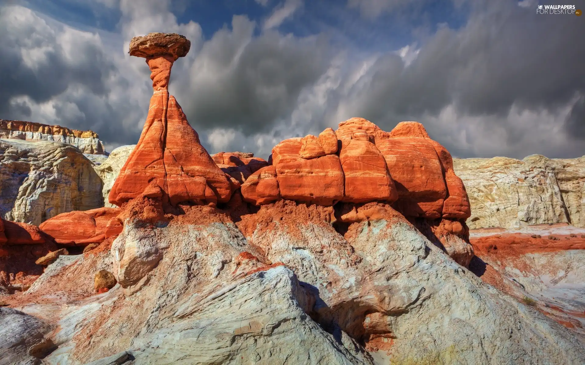 rocks, Sky, Mountains