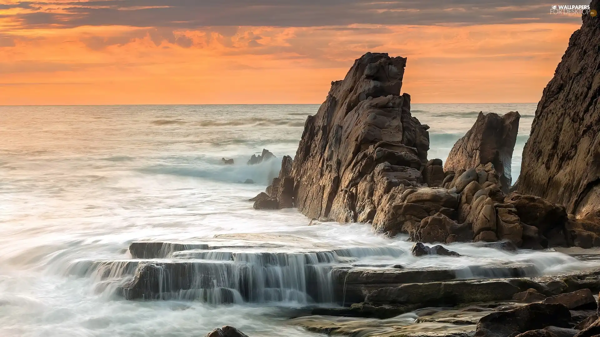 sea, rocks