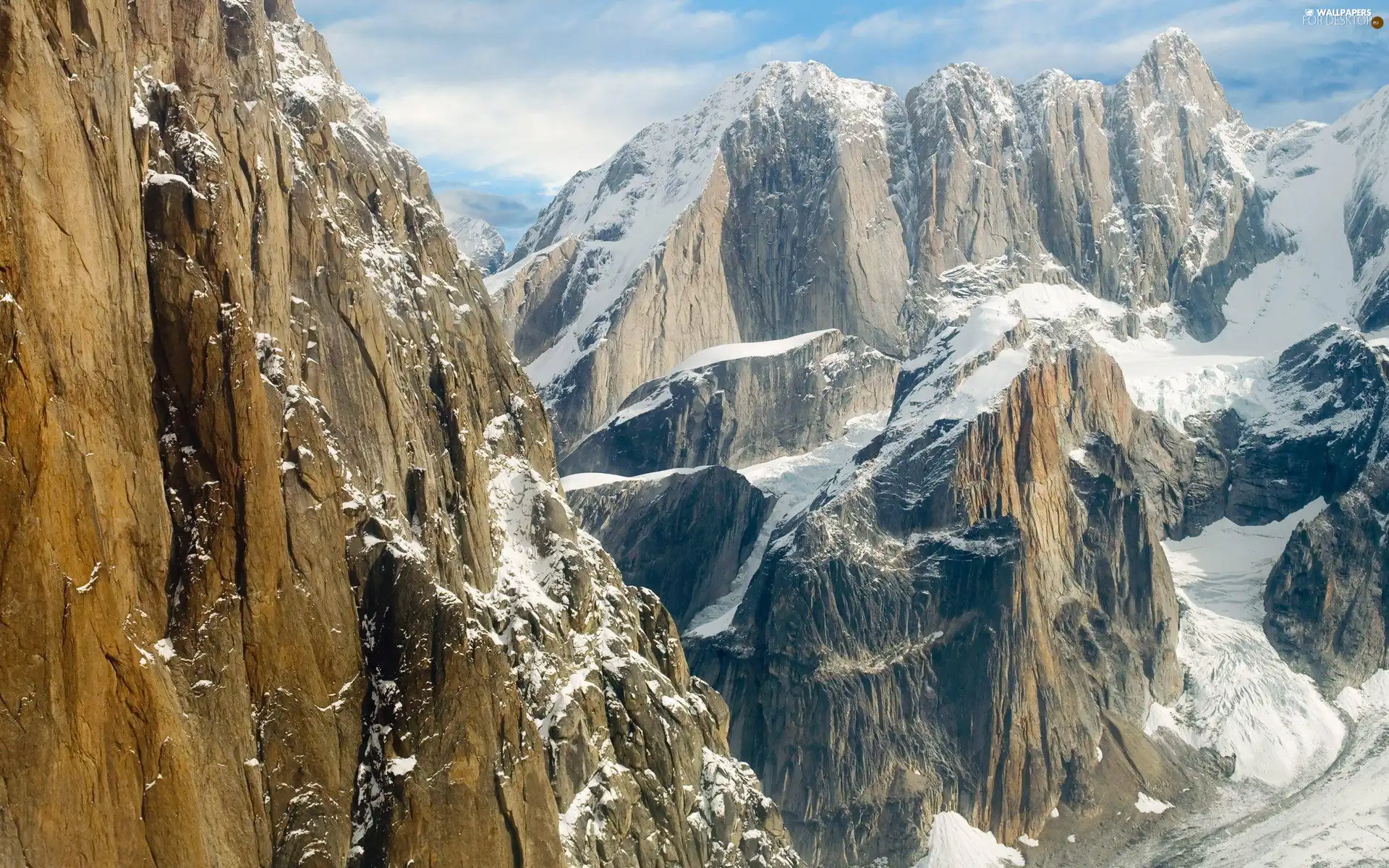 winter, mountainous, rocks, chain