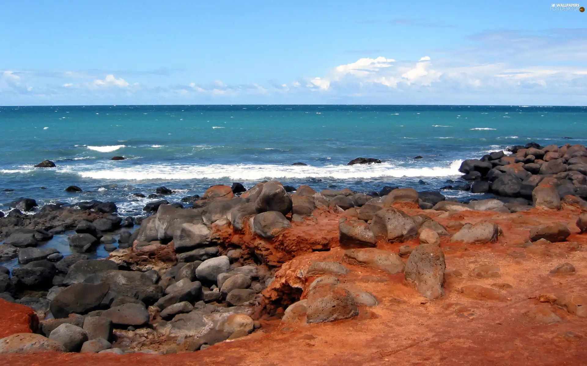 Sky, sea, Stones