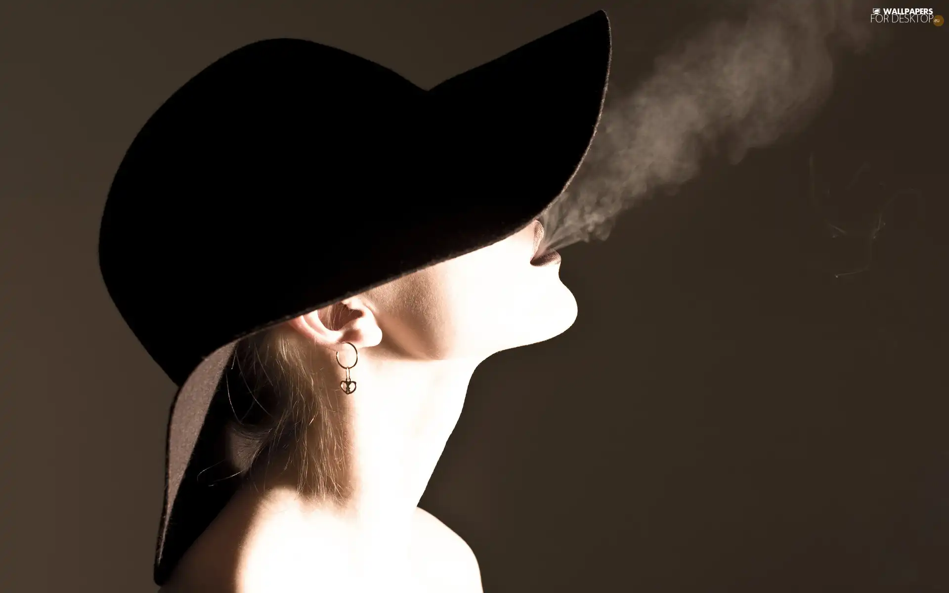 face, lips, smoke, Womens