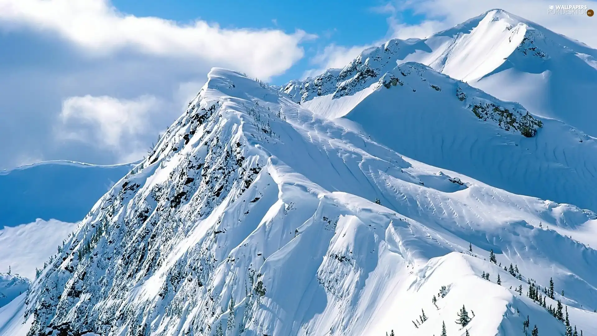 mountains, snow