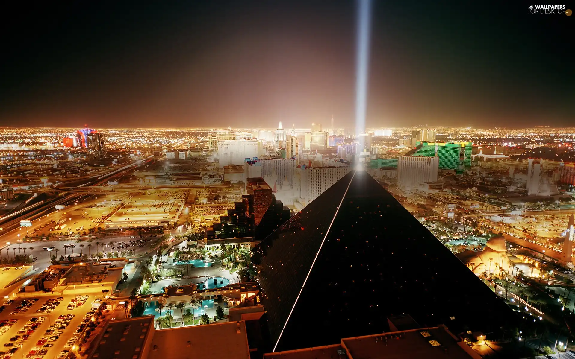 ligh, panorama, flash, Town, Pyramid, sun, luminosity