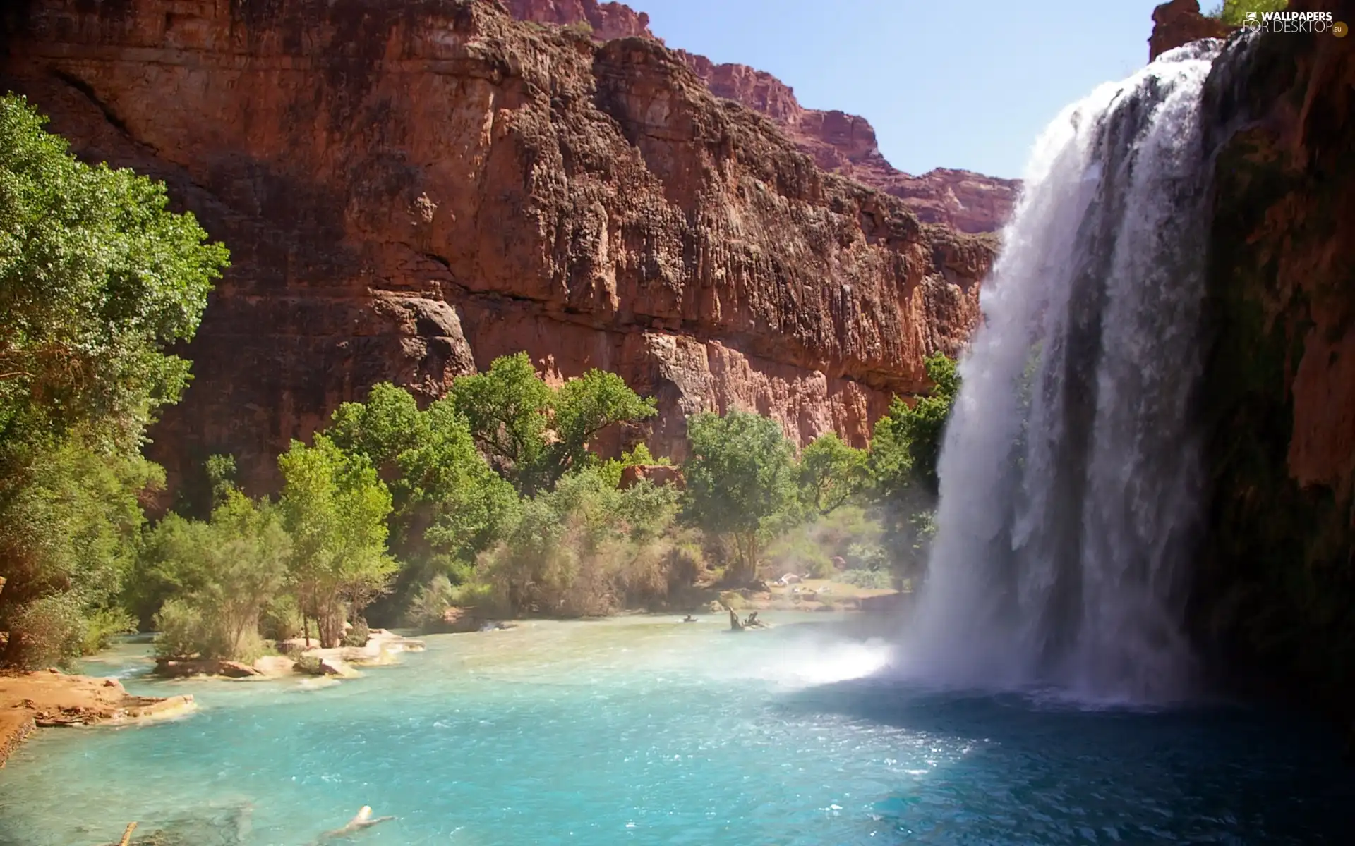 Havasu, rocks, waterfall