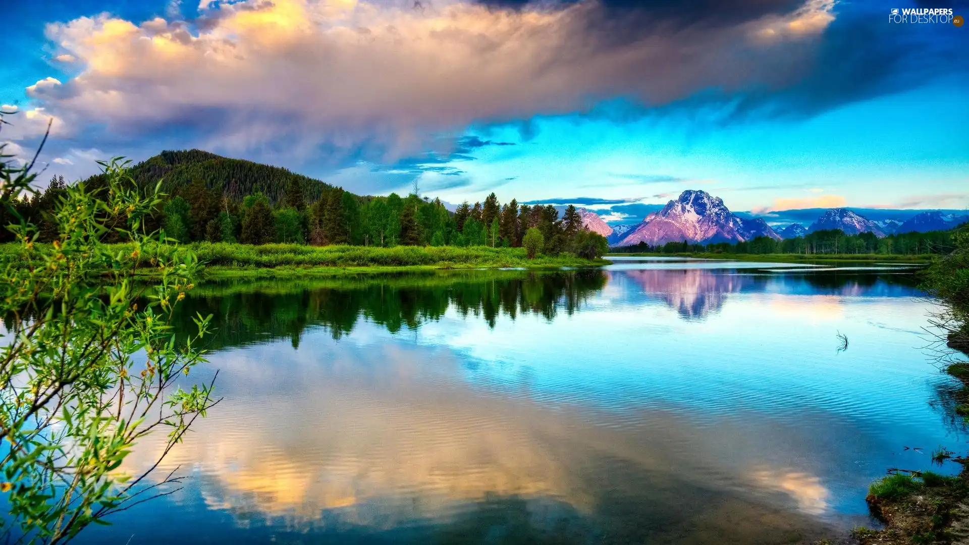 water, lake, Blue