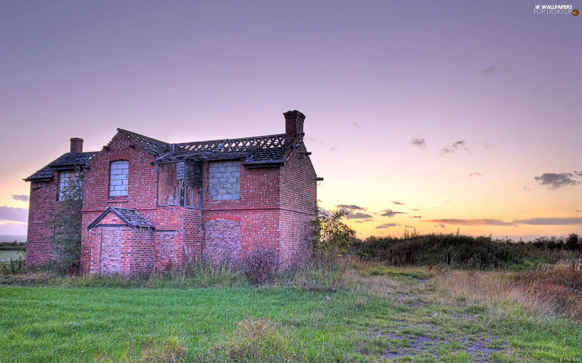 west, sun, house, country, abandoned